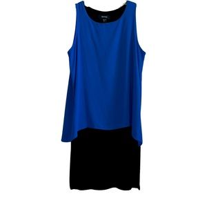 Karen Kane Sleeveless Cobalt Blue Black Dress Size Medium